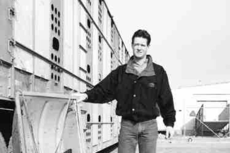 DOWN, NOT OUT: Darren Malchow with his award-winning hog sled.