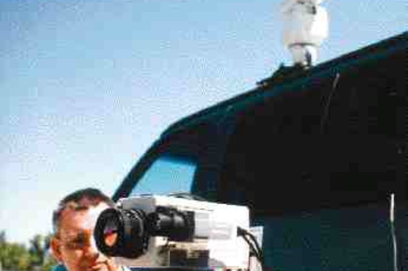 MAGIC EYE: Alton Plager, TQI president, sets up the infrared system for a demonstration with the OPP.