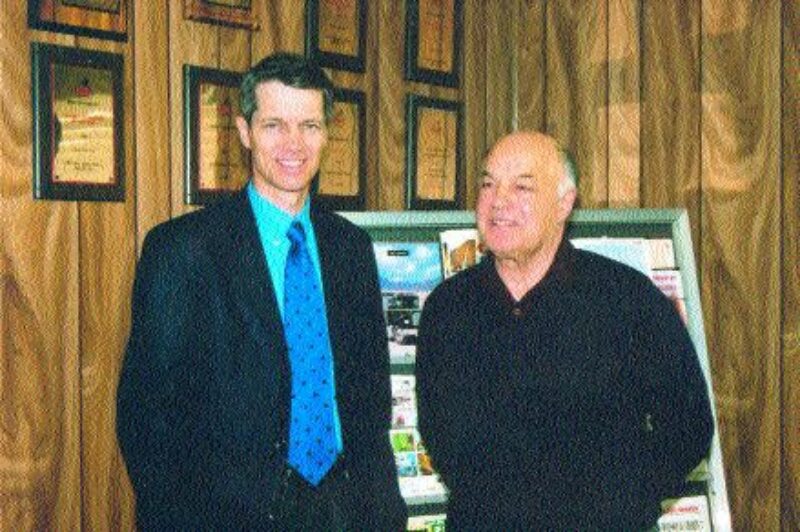 GOING FULL CIRCLE: Former Truck News publisher, Brian Light, (left) paid a visit to a former client and an old friend, John Guizzetti (right).