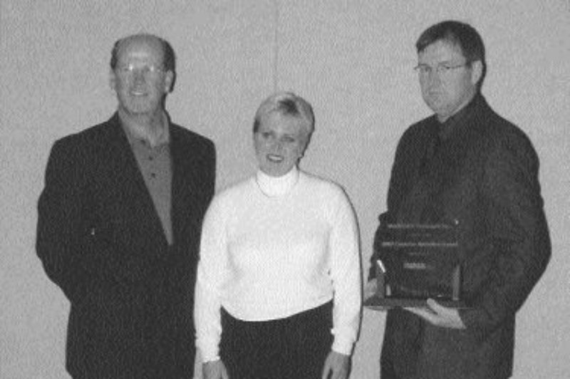 CONGRATS: (From left to right) Ray Haight, Caroline Blais and Bill Kalbhenn of Mackinnon Transport.
