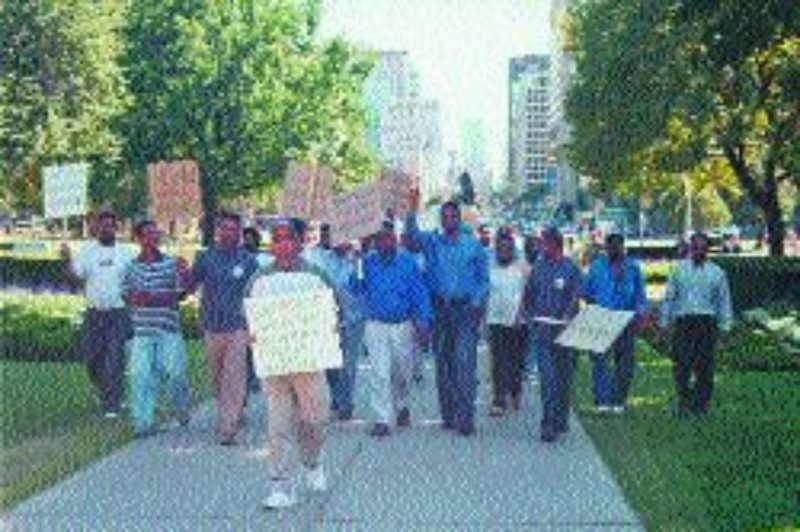 CONTAINERS MOVING: Drivers are now back to work and off the picket lines. Photo by Katy de Vries