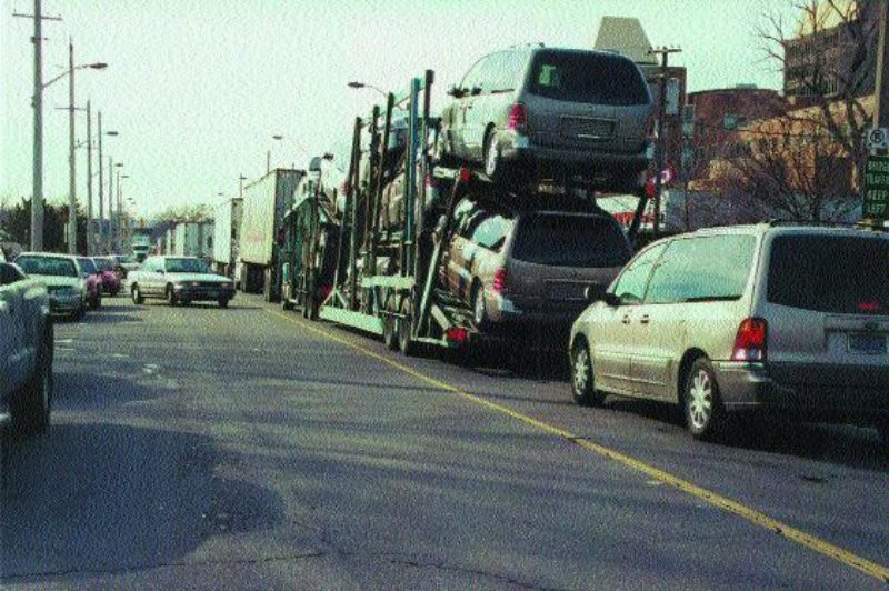WELCOME TO LA-LA-LAND: Commercial and civilian drivers compete for space on Windsor's residential streets.