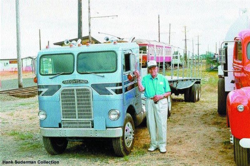 RARE SHOTS: Hank Suderman, 92, standing beside a mini Freightliner.Photo courtesy of Hank Suderman Collection