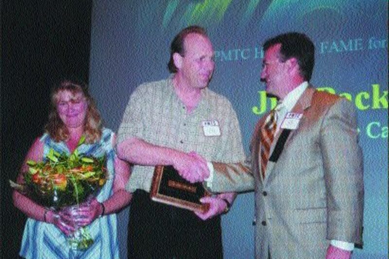 HALL INDUCTION: Jim Packard, a driver for Liquid Air, was one of four drivers to be inducted into the Hall of Fame. Sharing the momentous occasion is Packard's wife Anita. Photo by Ingrid Phaneuf