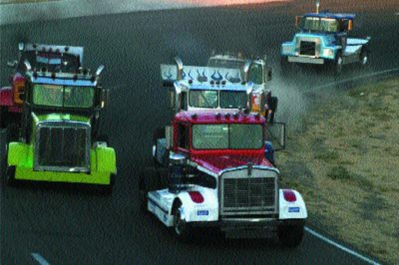 CLOSE BATTLES: The competition improves each year in the North American Big Rig Racing series.