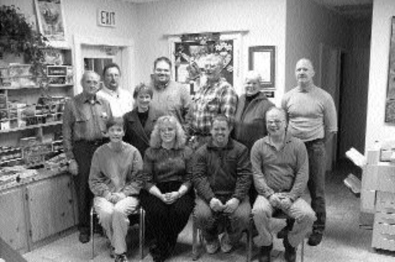 GIVING BACK: The Fergus Truck Show handed out cheques on December 6th to the area groups that had helped at the show last summer. Pictured above are (front row, left to right): Genny Fleming, director; Sherry Clarke, administrator; Wayne Billings, president; and John Ward, director.Pictured in the back row are: Gerry Ellen, Belwood Lions; Keith Burns, Men for Missions; Anne Marie Vosburgh, CWDHS Mission; Trevor Witteveen, director; Barry and Carolyn Heinmiller, Country Ways; and Jeff Clarke, director.Photo courtesy ofFergus-Elora News Express