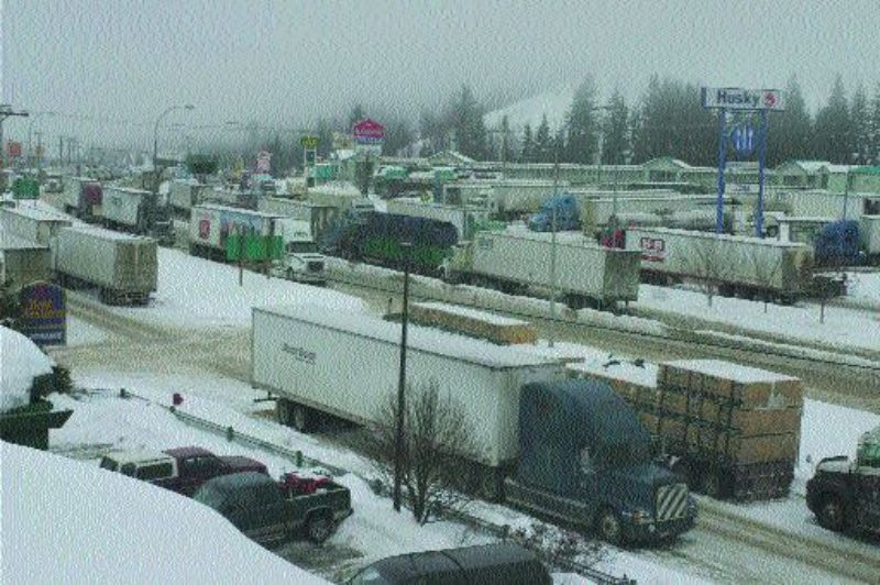 FROZEN ASSETS: Trucking companies reported huge losses as their trucks were stranded.Photo by Andrea Lewandowski