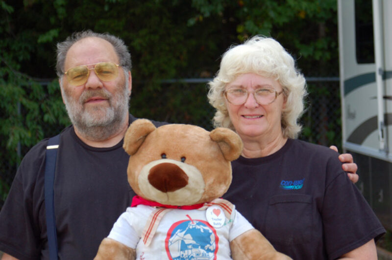 Vic and Sue Jones with Truckin' Teddy