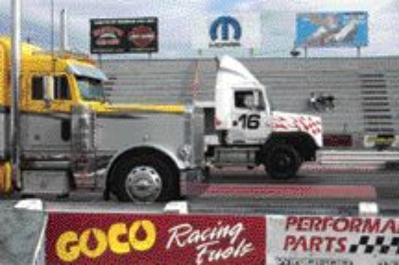 READ, SET...: Trucks line up to compete at the Earl Hardy Big Rig Nationals.Photo by James Menzies