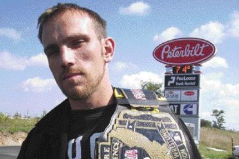 TALENT TIMES TWO: Les Smith performs double duty as a receiver with Peterbilt of Waterloo by day and 'Buck Ten,' a former PWA champ on the independent wrestling circuit by night. Photo by Adam Ledlow