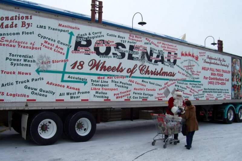 Santa was out with the 18 Wheels of Christmas campaign on Nov. 25 at a Safeway in south Calgary collecting donations from the public.