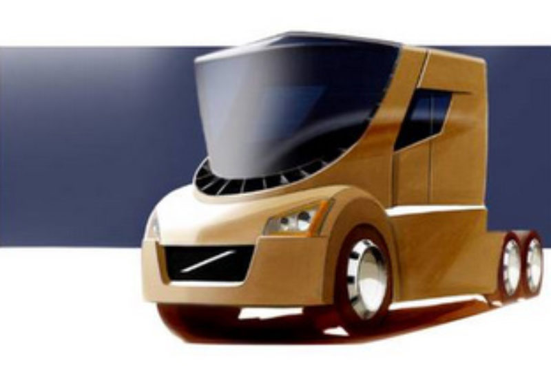 Volvo's new concept truck positions the driver front and center in the cab.