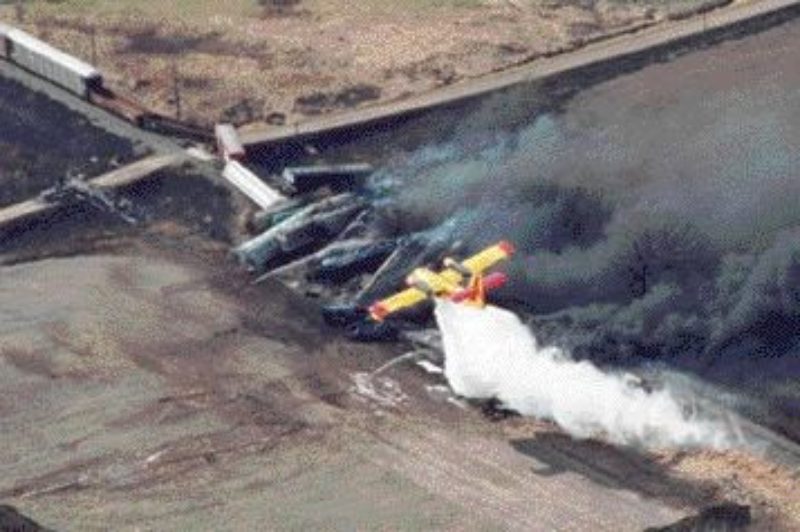 PLAYING WITH FIRE: The Transportation Safety Board of Canada says horrific truck-train collisions like this, are often caused by driver fatigue and poor training.