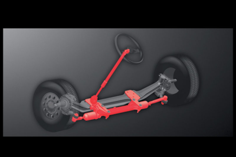 Rack and pinion steering provides improved handling, Freightliner officials claim.