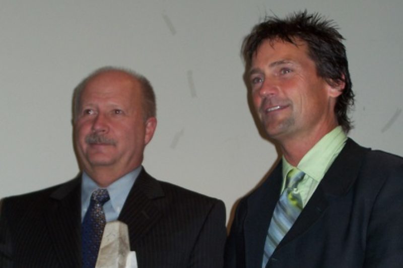 At right Jay Campbell of Scamp Industries accepts the award for Best Overall Carrier from Ted Stoner, vice-president of CPPI.