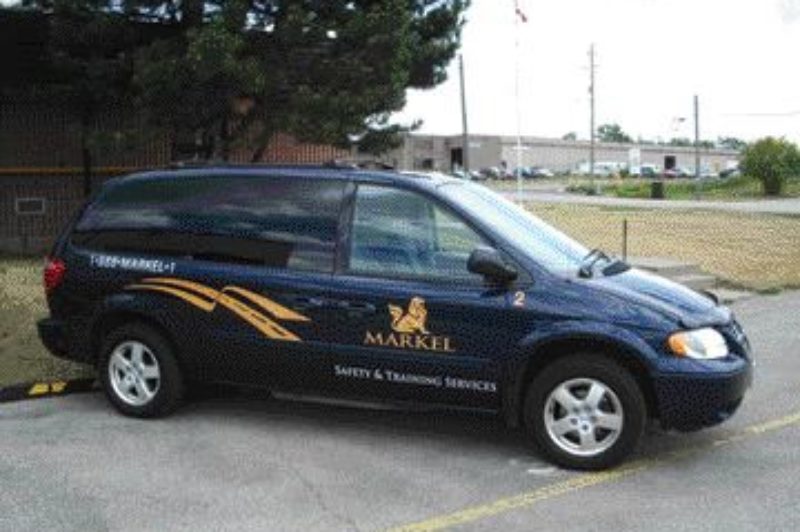 REAL-WORLD TESTING: After the classroom portion of the course, we took to the streets in this minivan to put our skills to the test.