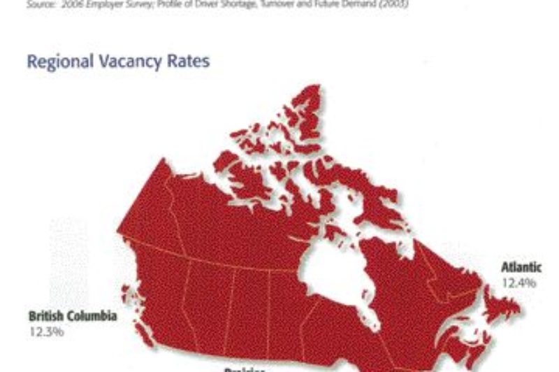 DRIVERS WANTED: Research by the CTHRC shows a startling lack of drivers in all regions of Canada. The group says a whopping 12,000 drivers are needed to fill the void.