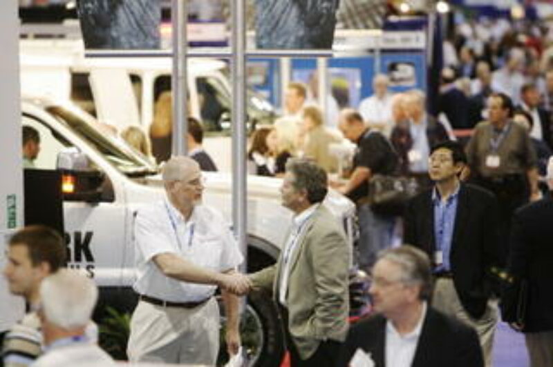 Exhibitors and attendees mingle at this year's Work Truck Show in Atlanta.