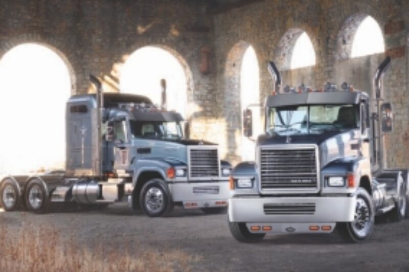 HIGHWAY BULLDOG: Mack has dressed up its highway truck, the Pinnacle, with a Rawhide version aimed at image-conscious fleets and owner/operators.