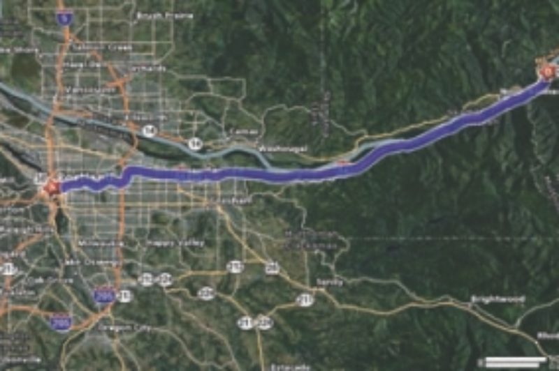 SCENIC DRIVE: The route took me up I-84, along the beautiful Columbia River Gorge and up some decent-sized hills.