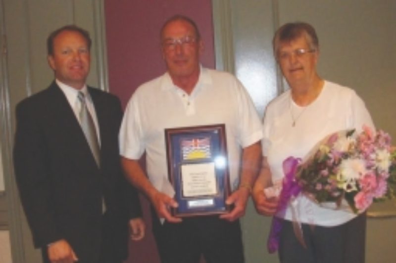 DRIVER OF THE YEAR: Lorne Rasmussen (centre) was recognized at the BCTA convention, where he was named 2008 Driver of the Year.