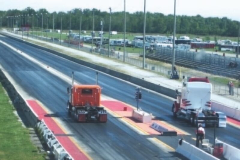 AND THEY'RE OFF: Truckers enjoyed a full day of drag racing under clear skies at the Earl Hardy Trucking Big Rig Nationals Sept. 6.