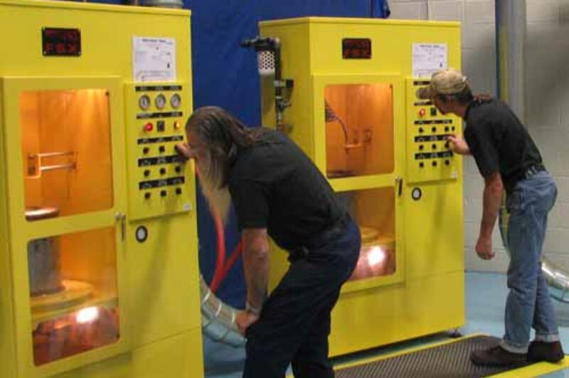 A DPF in the process of remanufacturing.