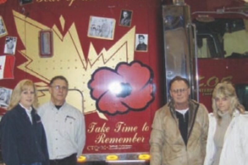 NOW COOLER: Larry Josie's poppy truck now uses less fuel while attending events, thanks to a Patriot APU donated by Simplicity Air.