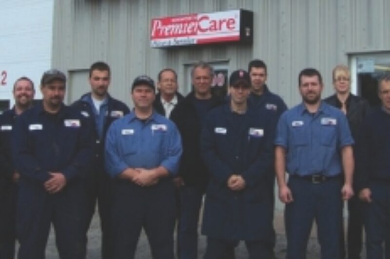 NOW OPEN: Employees gather to celebrate the opening of Kenworth Grand-Mere, located about 20 miles north of Trois-Rivieres.
