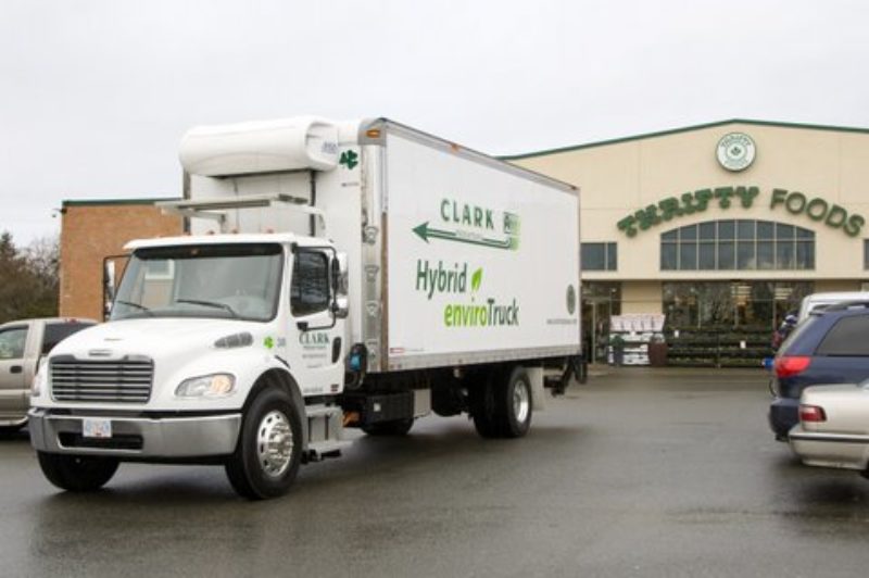 The hybrid delivery truck could save fuel consumption by up to 35%.
