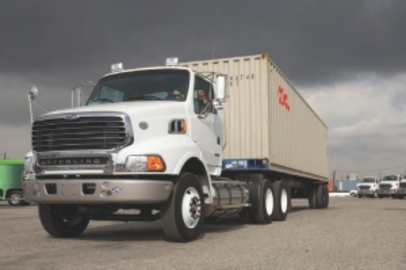 CLEANER, GREENER: Natural gas-powered Sterling trucks will help clear the air at the ports of Los Angeles and Long Beach, Cal.