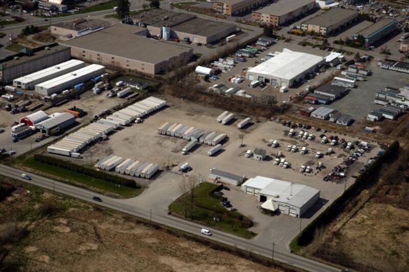 An aerial view of Challenger's newly expanded facility in Aldergrove, B.C.