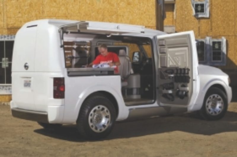 MOBILE OFFICE: The Nissan NV2500 can serve as a mobile office at job sites.