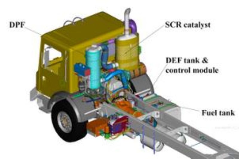 Mack's EPA2010 configuration with SCR for refuse trucks.