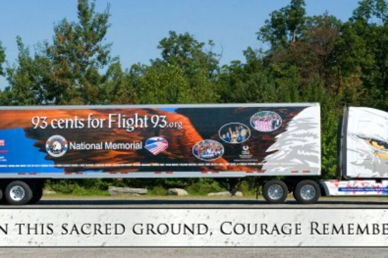 This specially-designed tractor-trailer will be on US highways over the next five years, raising money for a pemanent memorial for the victims of Flight 93.