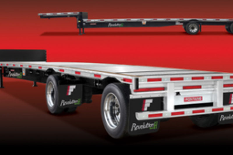 This Fontaine Revolution dropdeck trailer weighs in at just 9,300 lbs, the company says.