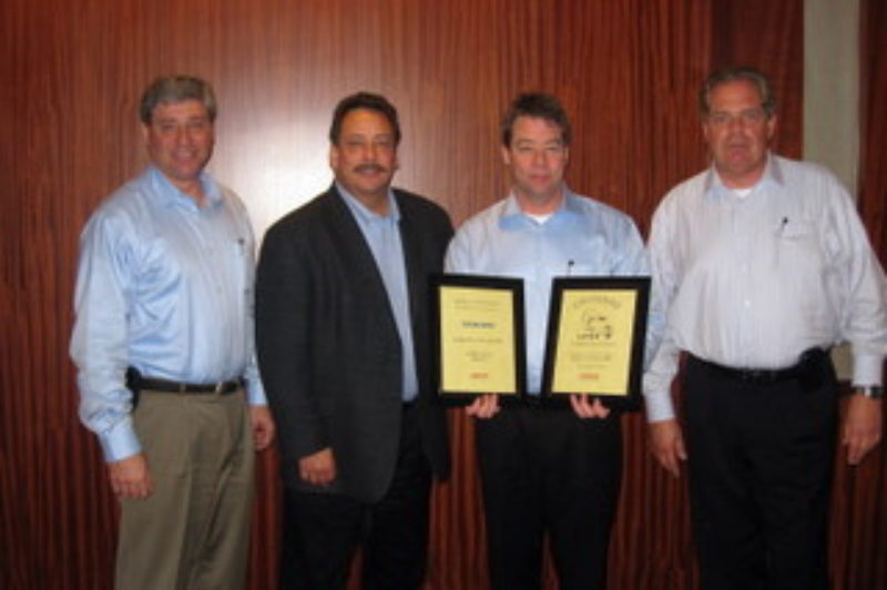 PICTURED (l-r): Frank Oliviera, vice-president, Arrow Truck Sales Canada; Lee Wallace, sr. v.p., sales and marketing; Adam Davy, branch manager, Arrow Toronto; and Carl Heikel, president and CEO, Arrow Truck Sales.