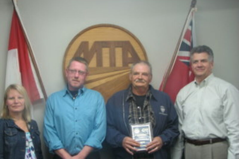 Susan Snyder, MTA President; Steve Simmons, Arnold Bros Transport Ltd; Bill Gagnon, Big Freight Systems Inc; Jim Clark, Customs Truck Sales Inc. (not pictured: Ken Bradley, Arnold Bros Transport Ltd).
