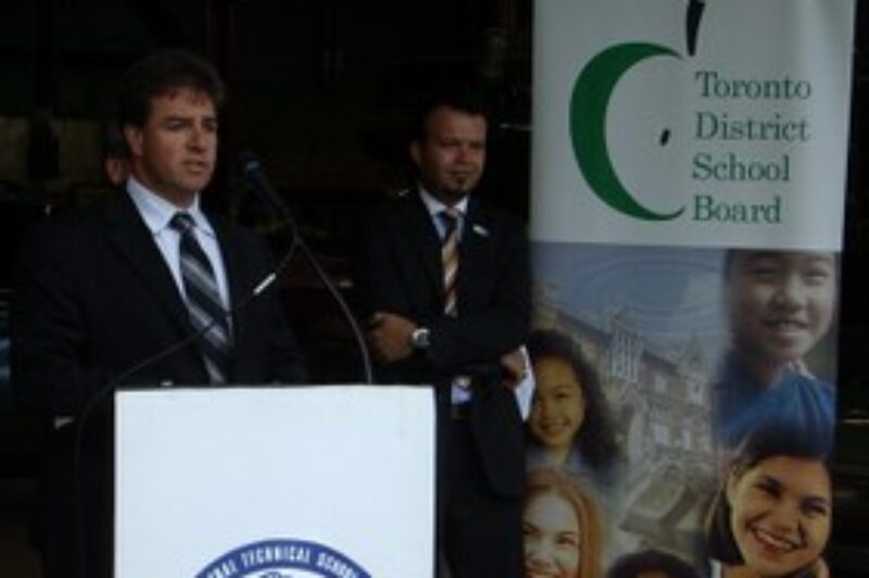 APPS president Rob McDonald says a few words at Central Technical Institute in Toronto