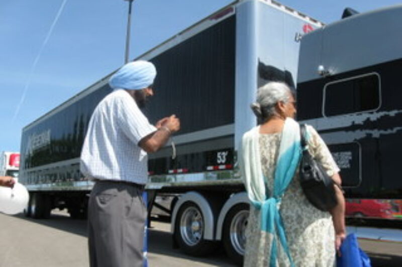 Visitors pause to take a photo at the Road Today Truck Show on the weekend of May 29-30.