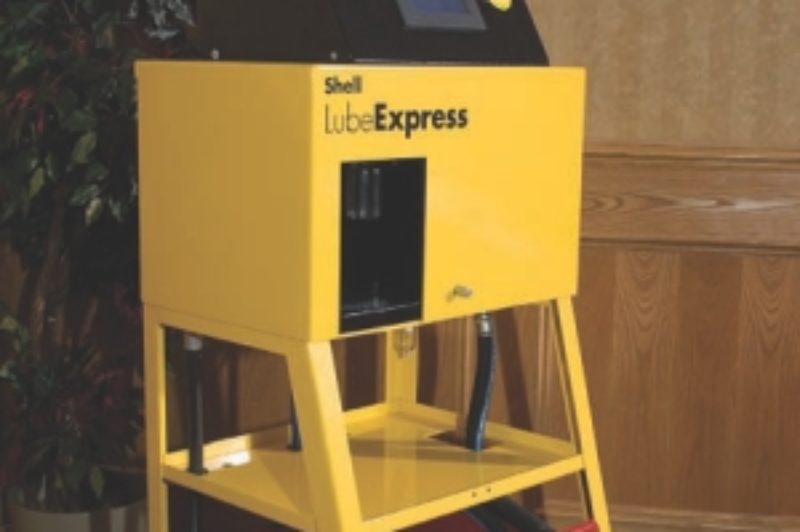 Express job: Shell's new LubeExpress service allows fleets to change oil in as little as five minutes on a hot engine, while getting a more complete drain, the company says.