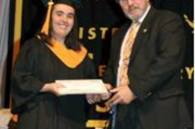 Grant's Transport recently awarded a math scholarship to Samantha Schmidt.