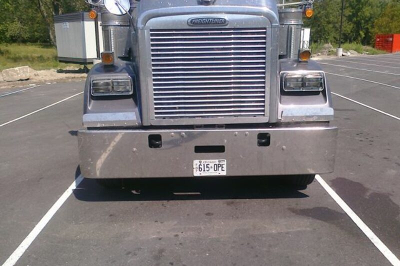 Driver James Garvin found the truck parking spots at West Lorne to be a bit tight, to say the least.