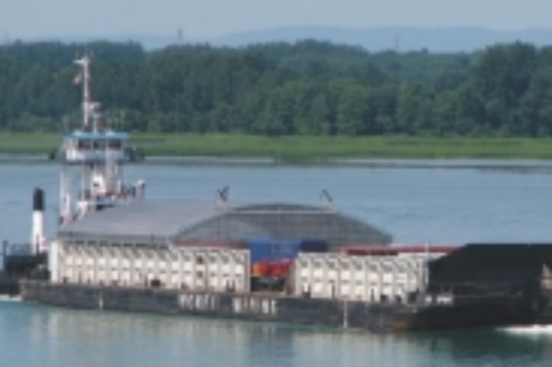 Taking care of business: Frustrated with Marine Atlantic, Hunt's Transport leased this barge, which will shuttle 50 trailers at a time from Hamilton, Ont. to Newfoundland.