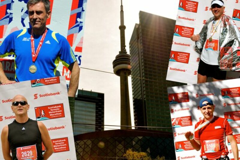 A group of Polish-Canadian truckers parked their trucks recently to take part in the Scotiabank Toronto Waterfront Marathon. Clockwise from top left: Marek Nowakowski, Mariusz Rozanski, Zbigniew Ek and Boguslaw Wojewodka.