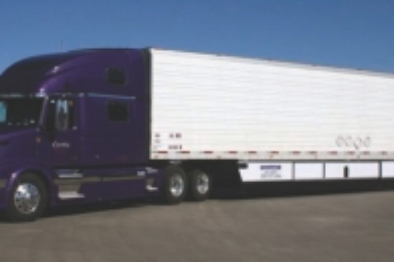 AERO TRAILER: Greg Decker pulls a Utility trailer with Windyne Flex Fairing side skirts he retrofitted last year.