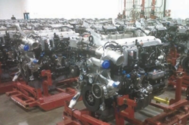 READY TO SHIP: International MaxxForce engines sit waiting to be shipped at Navistar's Huntsville big bore engine plant.