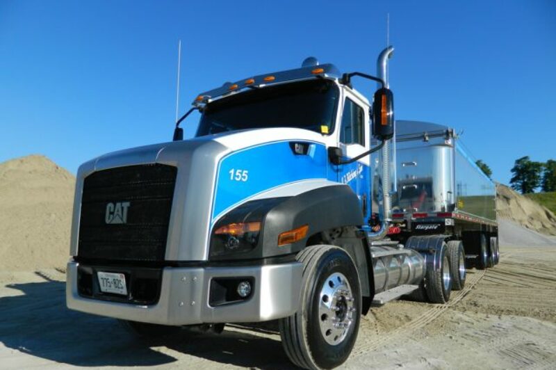 J.F. Kitching & Son's new Cat CT660 is pictured here in the company's gravel pit.