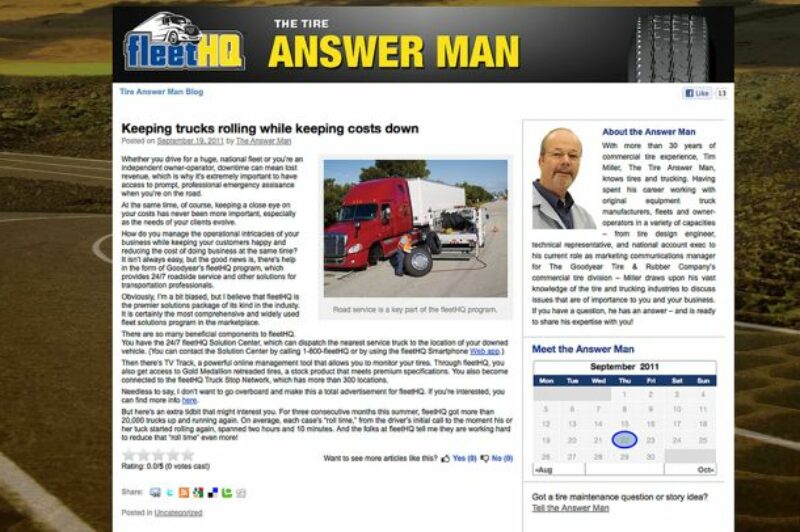 Goodyear's 'Tire Man' has a new blog.