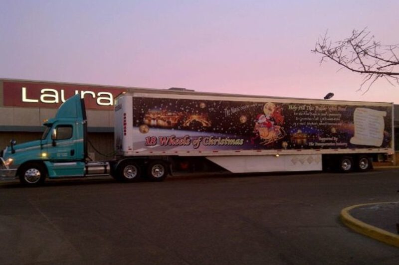 The 18 Wheels of Christmas tractor-trailer.